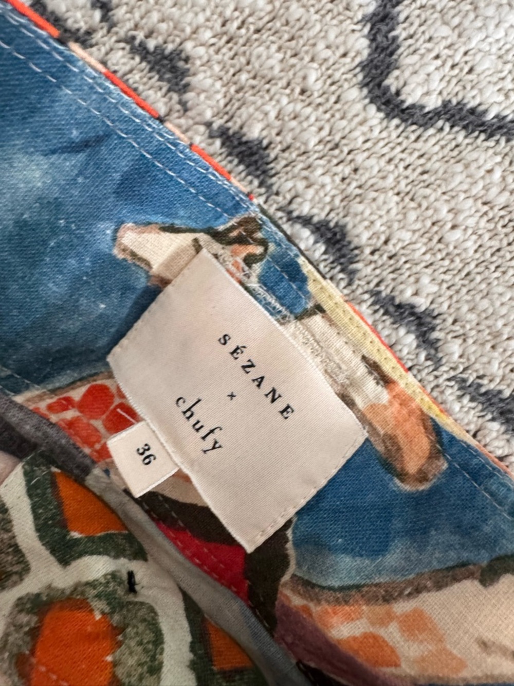 Sezane x Chufy Multicolor Printed Waistband Pants 36 - Picture 3 of 4